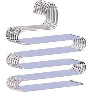 6 Pack S-Shape Trousers Hangers Stainless Steel Clothes Hangers Closet Storage